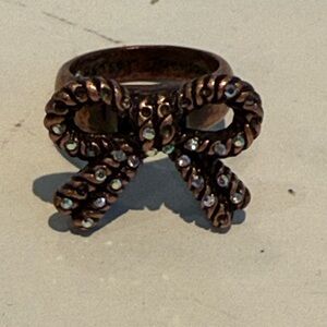 Betsy Johnson Copper-Toned Ring with Crystal Accents